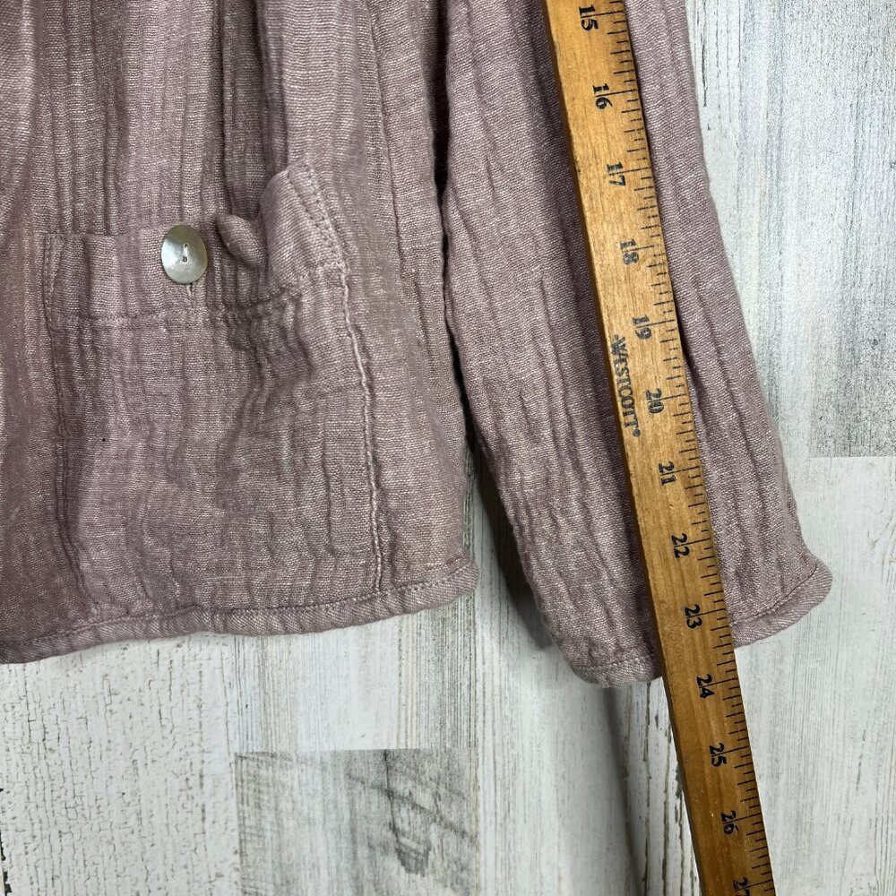 Tahari Linen Blend Gauze Cardigan Shirt Top Women Size M Medium Open Front Beach - Picture 8 of 8